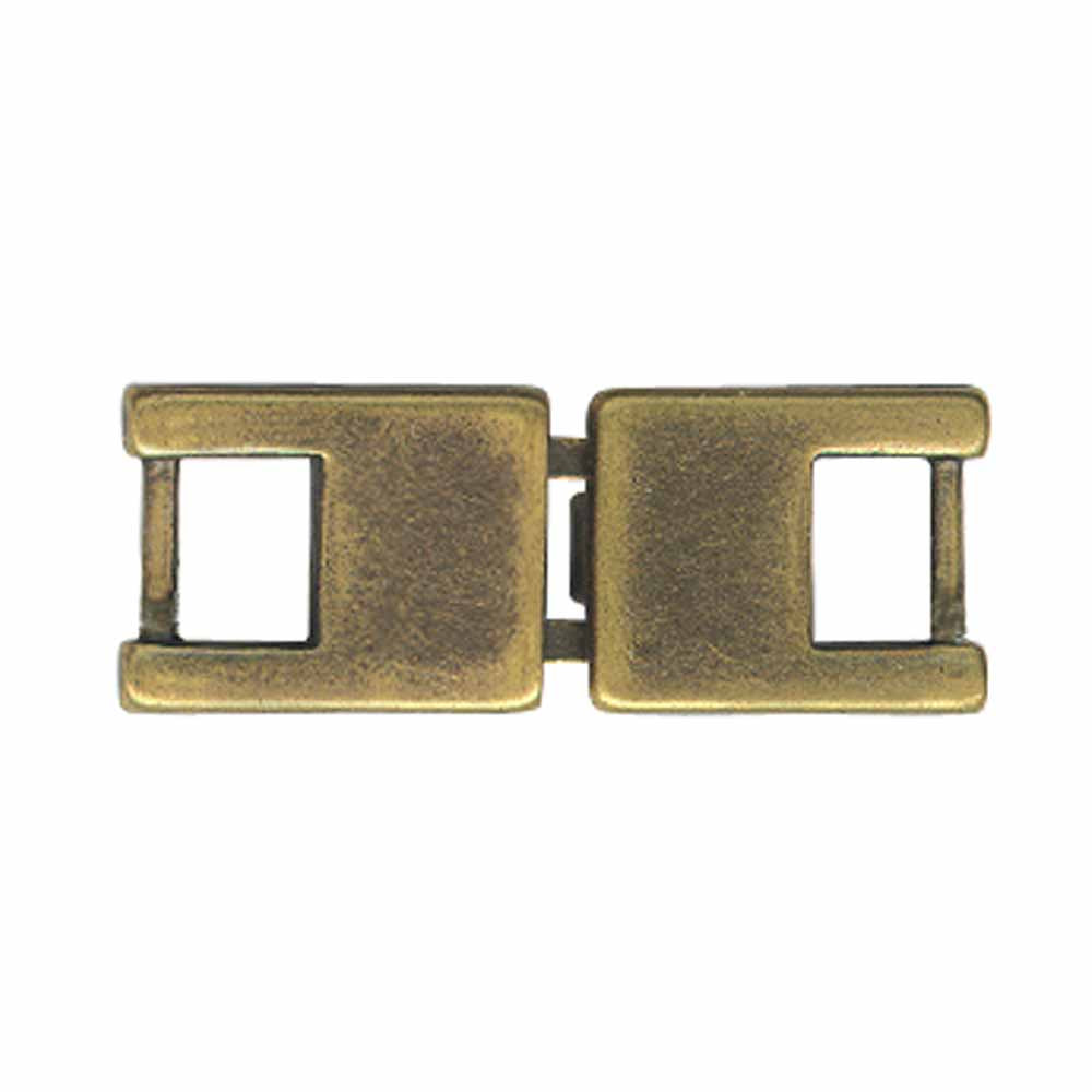 ELAN Flat Hook & Eye Clasp - 5mm (1/4"") - Antique Brass