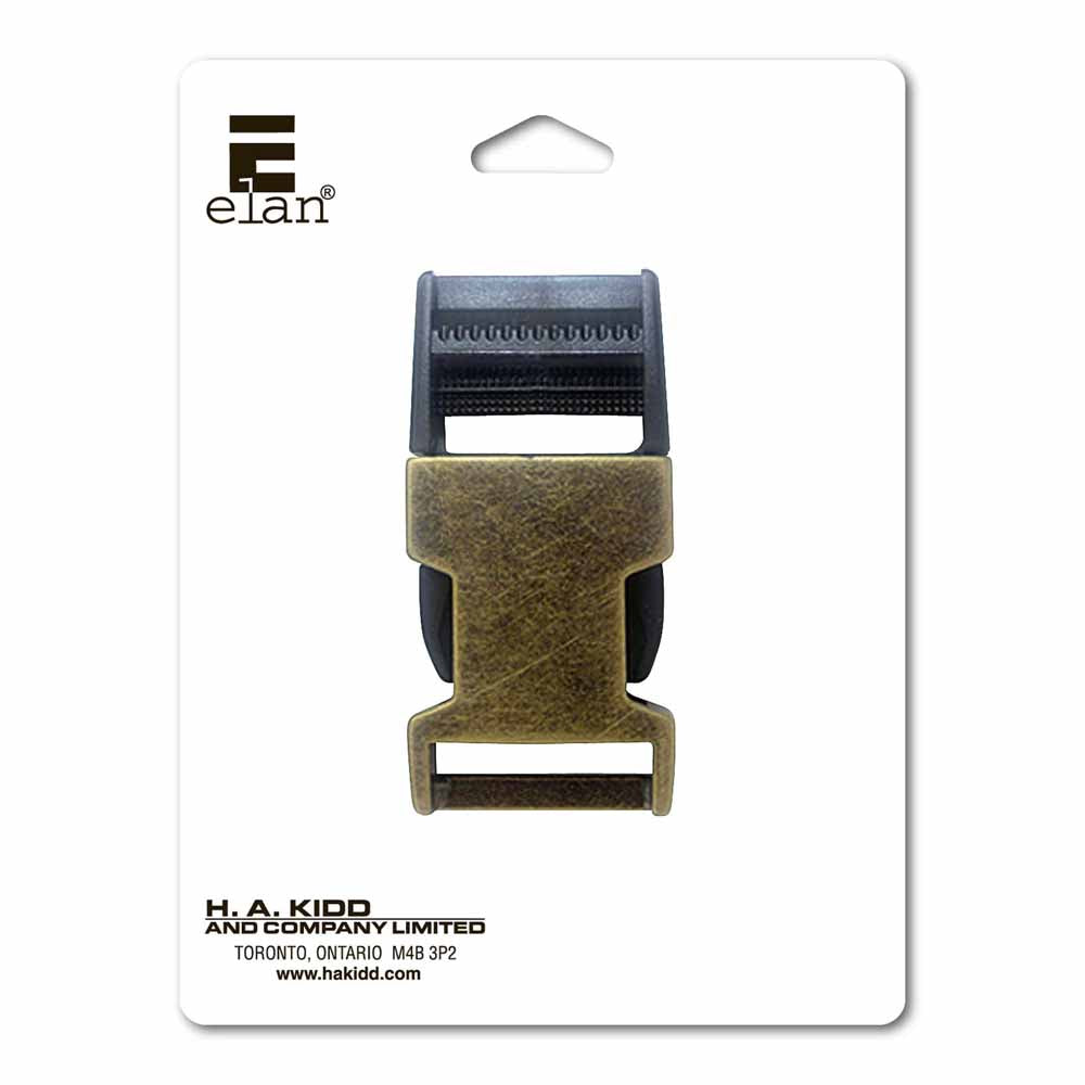 ELAN Parachute Clip - 25mm (1") - Black/ Antique Brass