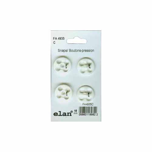 ELAN Fashion Snaps - 16mm (5/8") - White
