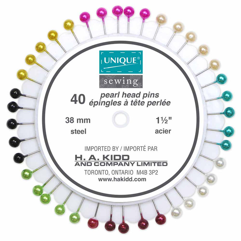 UNIQUE Plastic Head Pinwheel 40pcs - 38mm (11⁄2″)