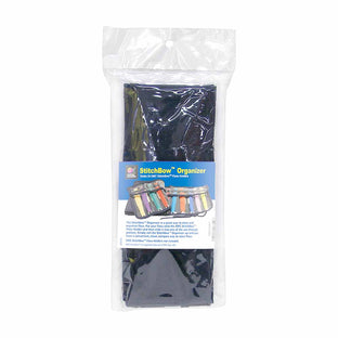 CRAFTING ESSENTIALS StitchBow roll-up floss organizer with clear pockets
