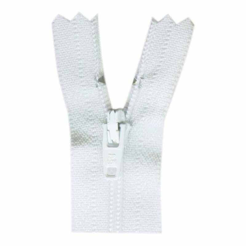 COSTUMAKERS General Purpose Closed End Zipper 20cm (8") - White - 1700