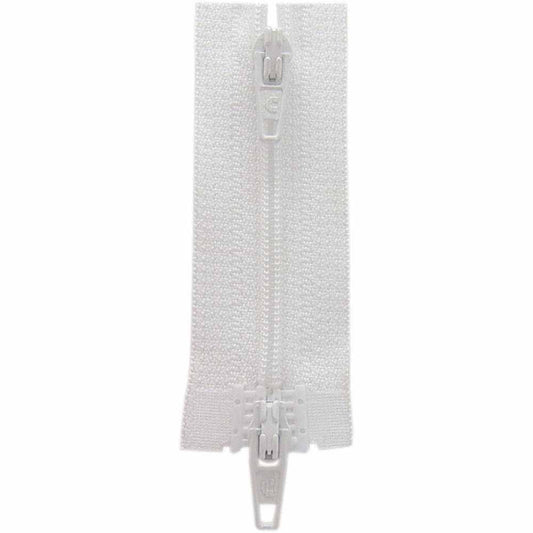 COSTUMAKERS 60 cm (24 in) Activewear Two-Way Separating Zipper – White