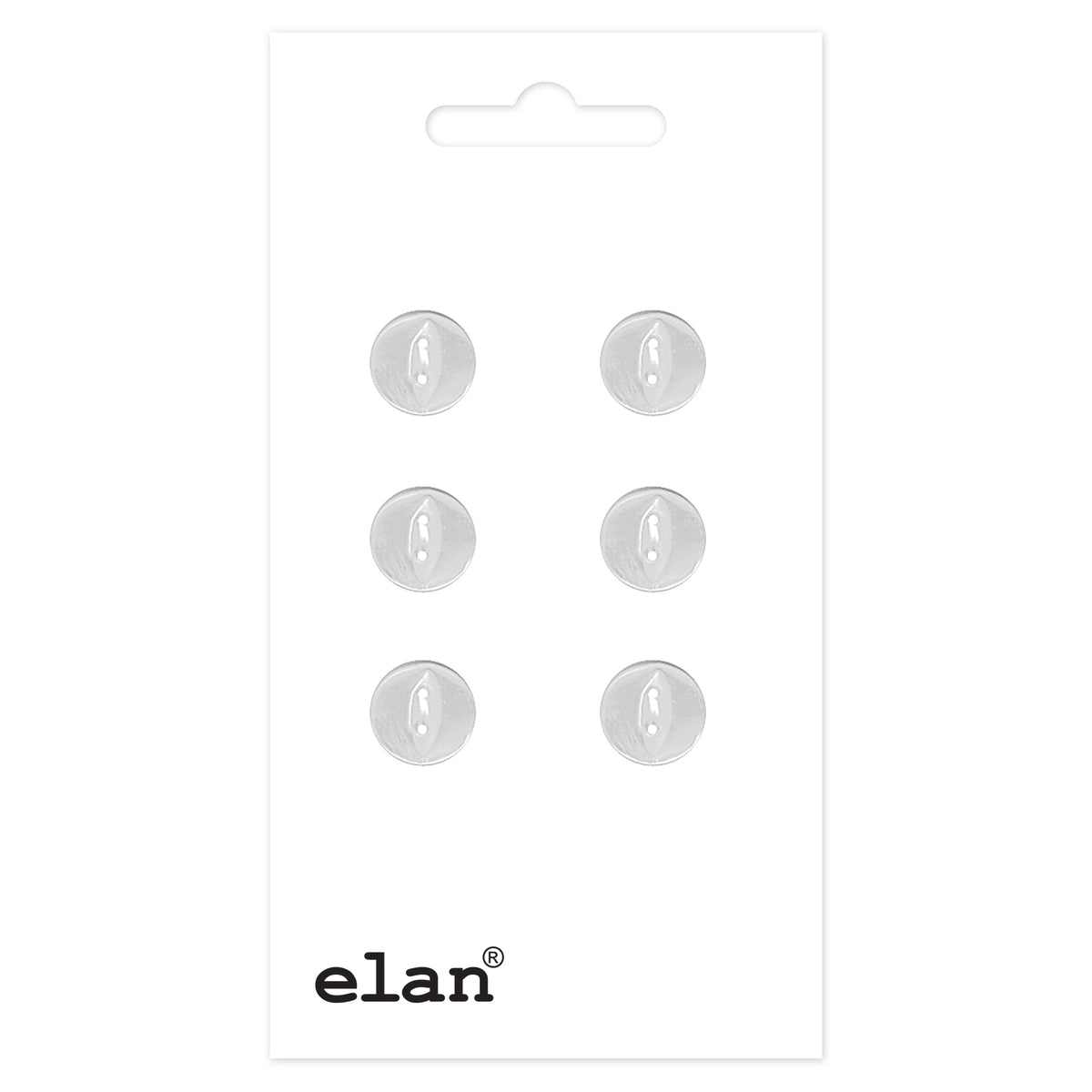 ELAN 2-Hole Button 10 mm (3/8 in) 6-Pack