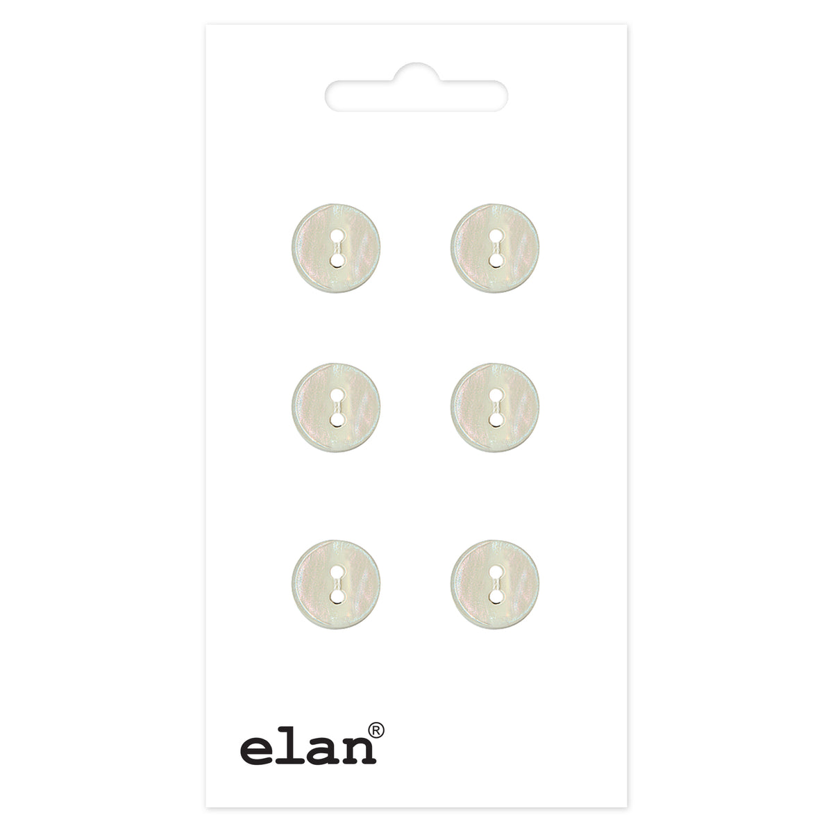 ELAN 2-Hole Button 9 mm (3/8 in) 6 Count