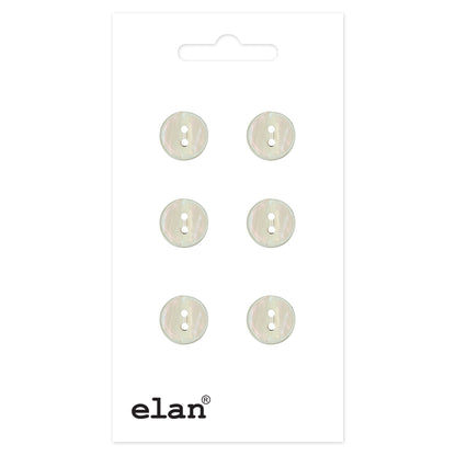 ELAN 2-Hole Button 9 mm (3/8 in) 6 Count