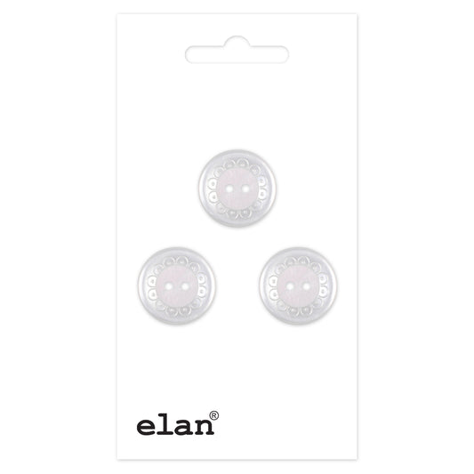 ELAN 2 Hole Button 18mm (3/4 in) 3 Count