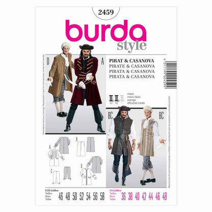BURDA Men's Pirate Costume Sewing Pattern 2459