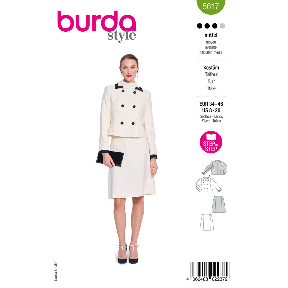 BURDA STYLE 5617 Misses' Jacket & Skirt Sewing Pattern, Sizes 8-20