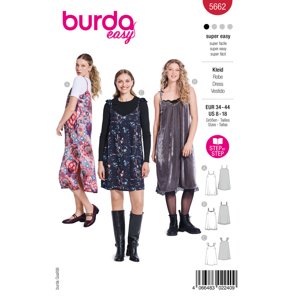 BURDA STYLE 5662 Misses' Dresses Sewing Pattern, Sizes 8-18