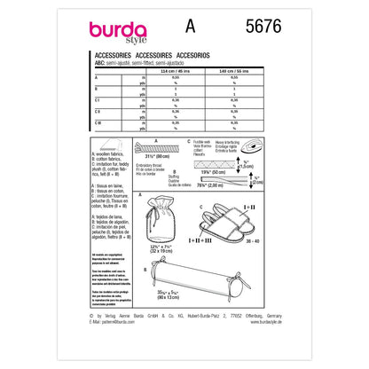 BURDA Home Accessories Sewing Pattern 5676
