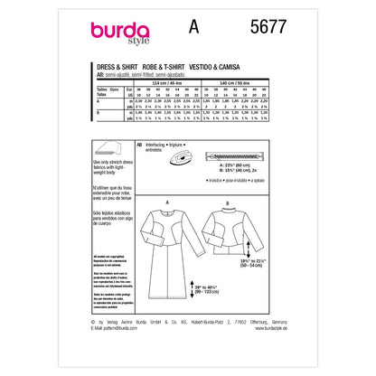 BURDA Dress & Shirt Sewing Pattern 5677