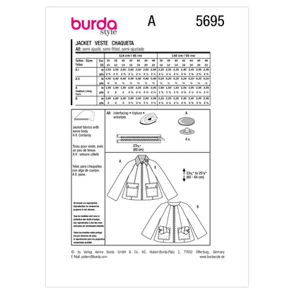 BURDA Jacket Sewing Pattern 5695