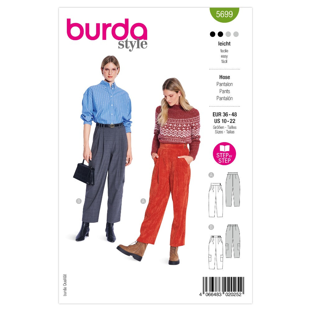 BURDA Trousers Sewing Pattern 5699