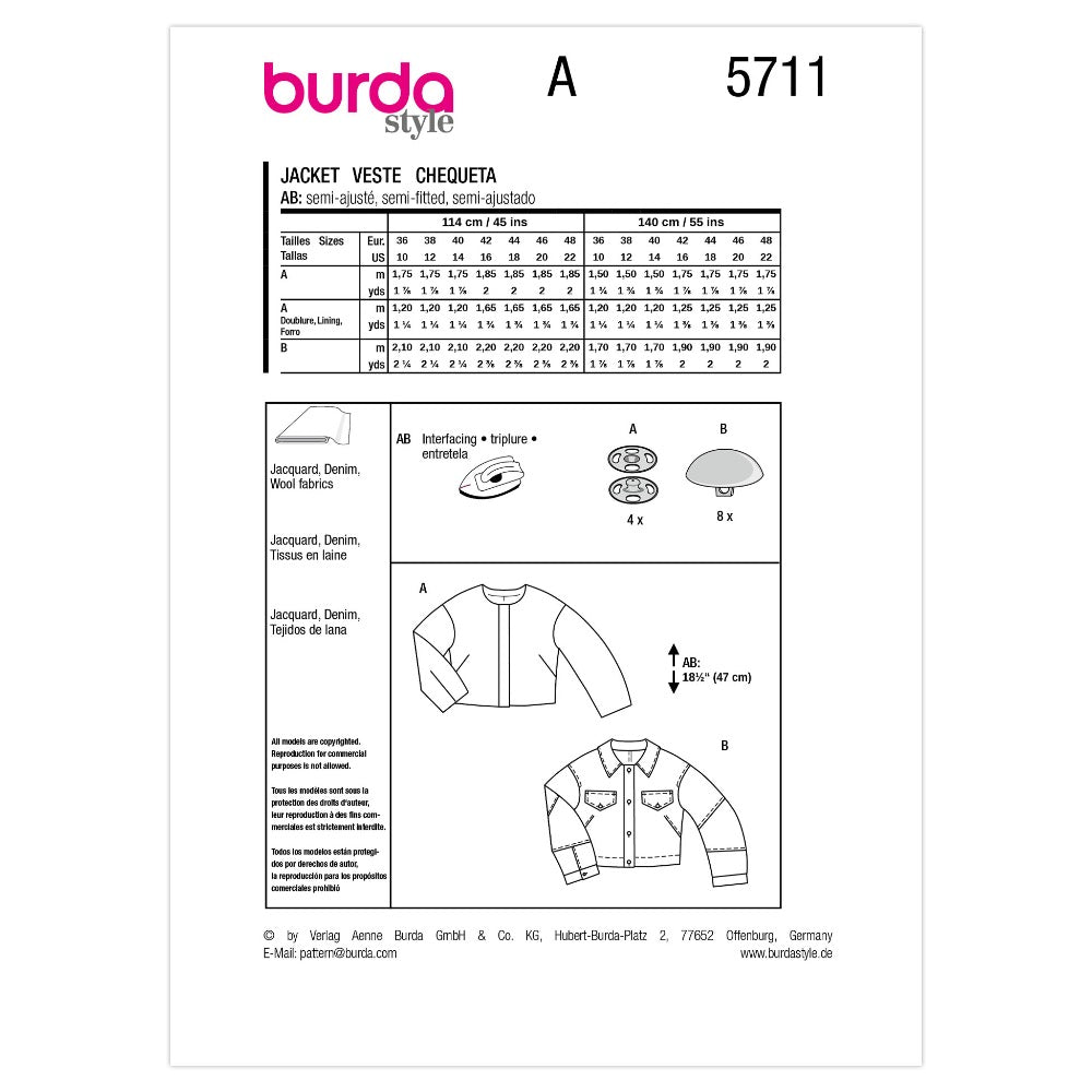 BURDA Trousers Sewing Pattern 5699