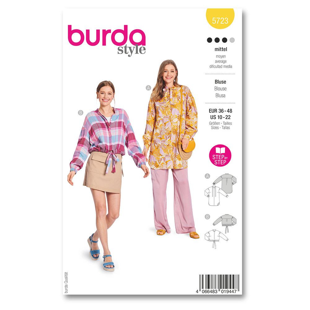 BURDA Sewing Pattern 5723 Misses’ Blouse, 10–22 (Paper)