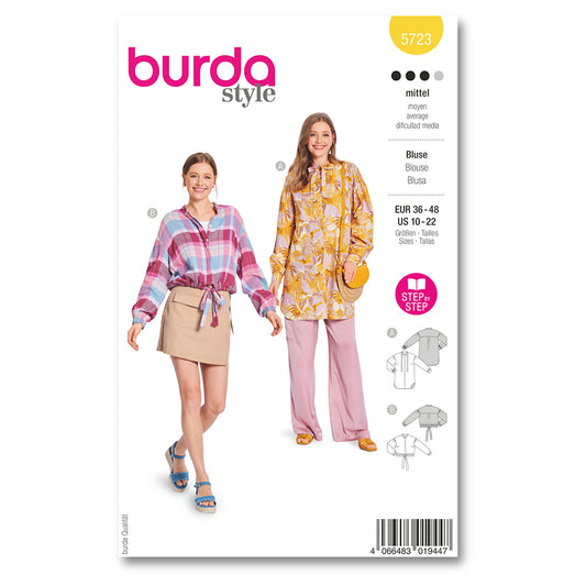 BURDA Sewing Pattern 5723 Misses’ Blouse, 10–22 (Paper)