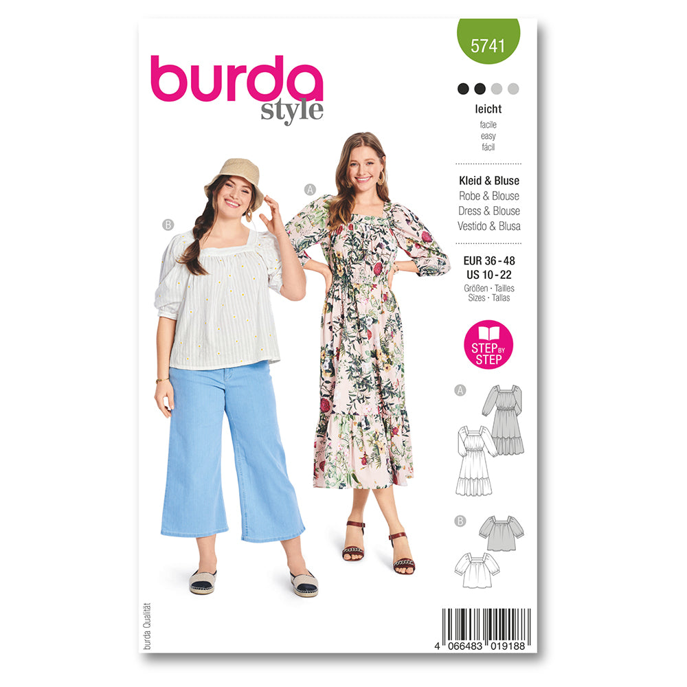 BURDA Envelope Sewing Pattern 5741 Blouse & Dress