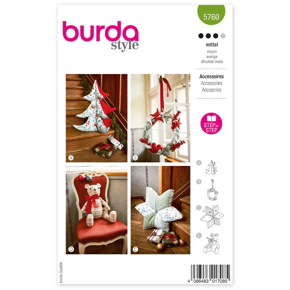 BURDA Envelope Sewing Pattern 5760 Home & Holiday Décor