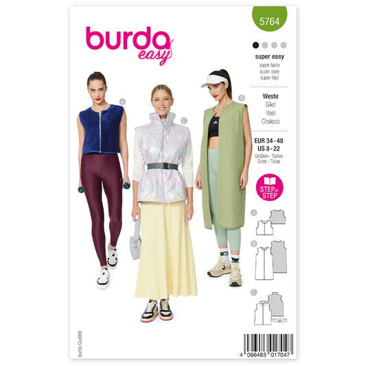 BURDA Envelope Sewing Pattern 5764 Waistcoats & Vest