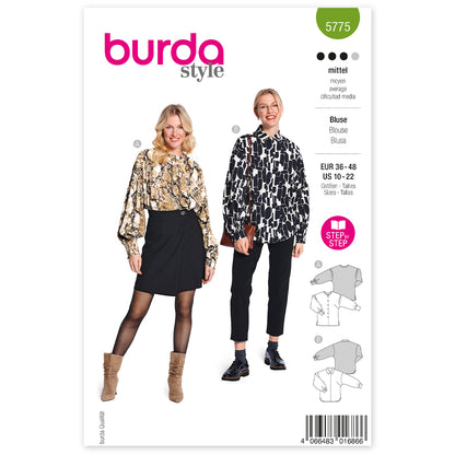 BURDA Sewing Pattern 5775 Misses' Blouses – Two Blouse Variations With Deep Set-In