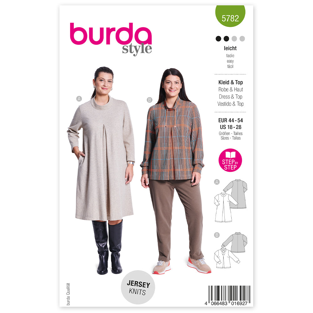 BURDA Sewing Pattern 5782 Dress & Pullover