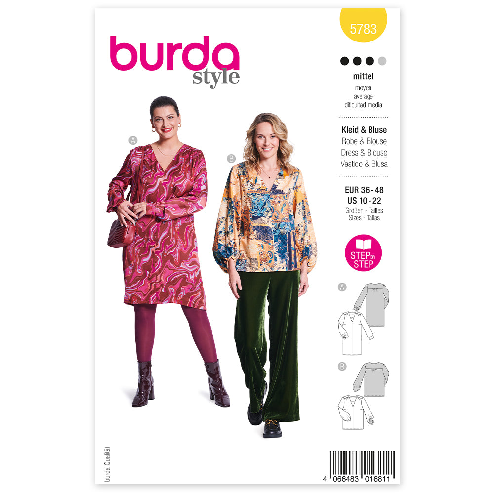 BURDA Sewing Pattern 5783 Dress & Blouse
