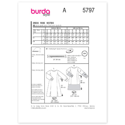 BURDA Sewing Pattern 5797 Dress