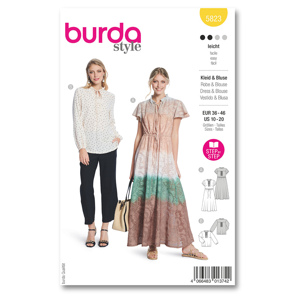 BURDA Sewing Pattern 5823 Misses' Dress & Blouse