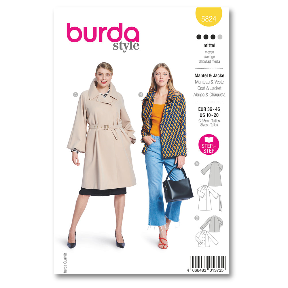 BURDA Sewing Pattern 5824 Misses' Coat & Jacket
