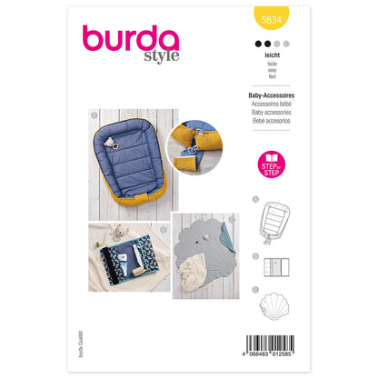 BURDA Sewing Pattern 5834 Baby Accessories Set, 3 Pieces