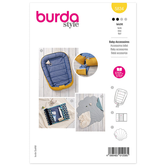 BURDA Sewing Pattern 5834 Baby Accessories Set, 3 Pieces