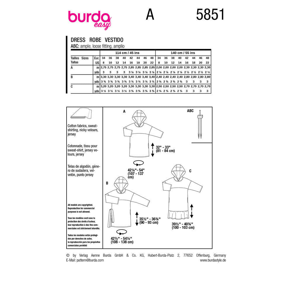 BURDA Pattern 5851 Dress