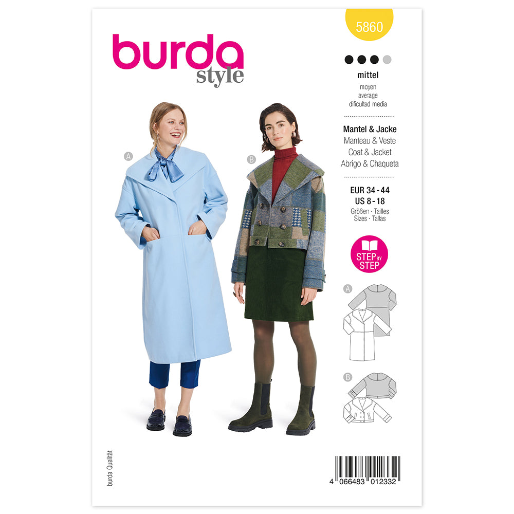 BURDA Pattern 5860 Jacket & Coat