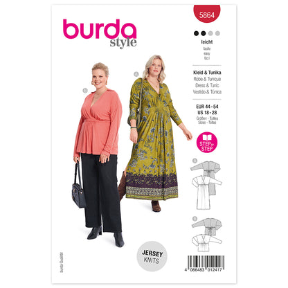 BURDA Pattern 5864 Dress & Tunic Top