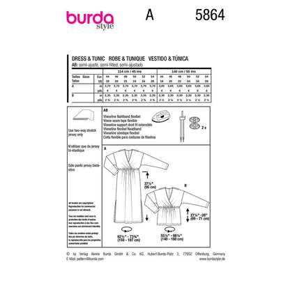 BURDA Pattern 5864 Dress & Tunic Top