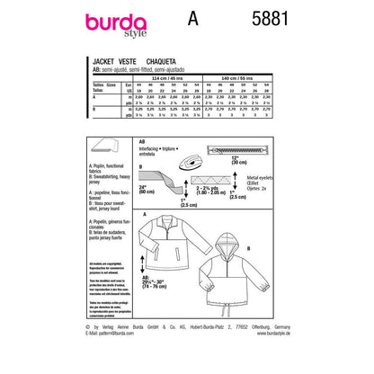 BURDA Pattern 5881 Jacket