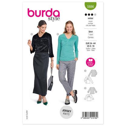 BURDA 5886 Top Sewing Pattern