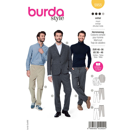 BURDA 5955 Suit Men, Unisex Sewing Pattern