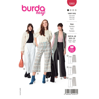 BURDA 5960 Trousers DOB Sewing Pattern