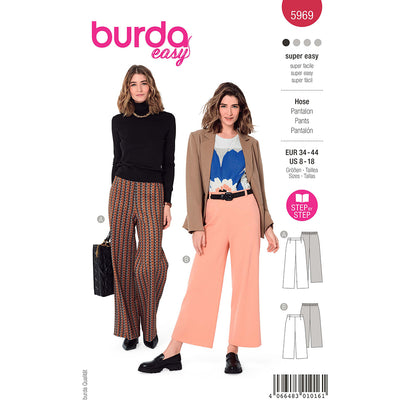 BURDA Sewing Pattern 5969 Trousers / Culottes, Elastic Waist