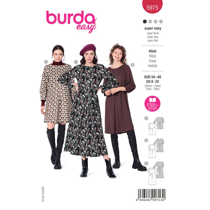 BURDA Sewing Pattern 5975 Dress, Slip-On
