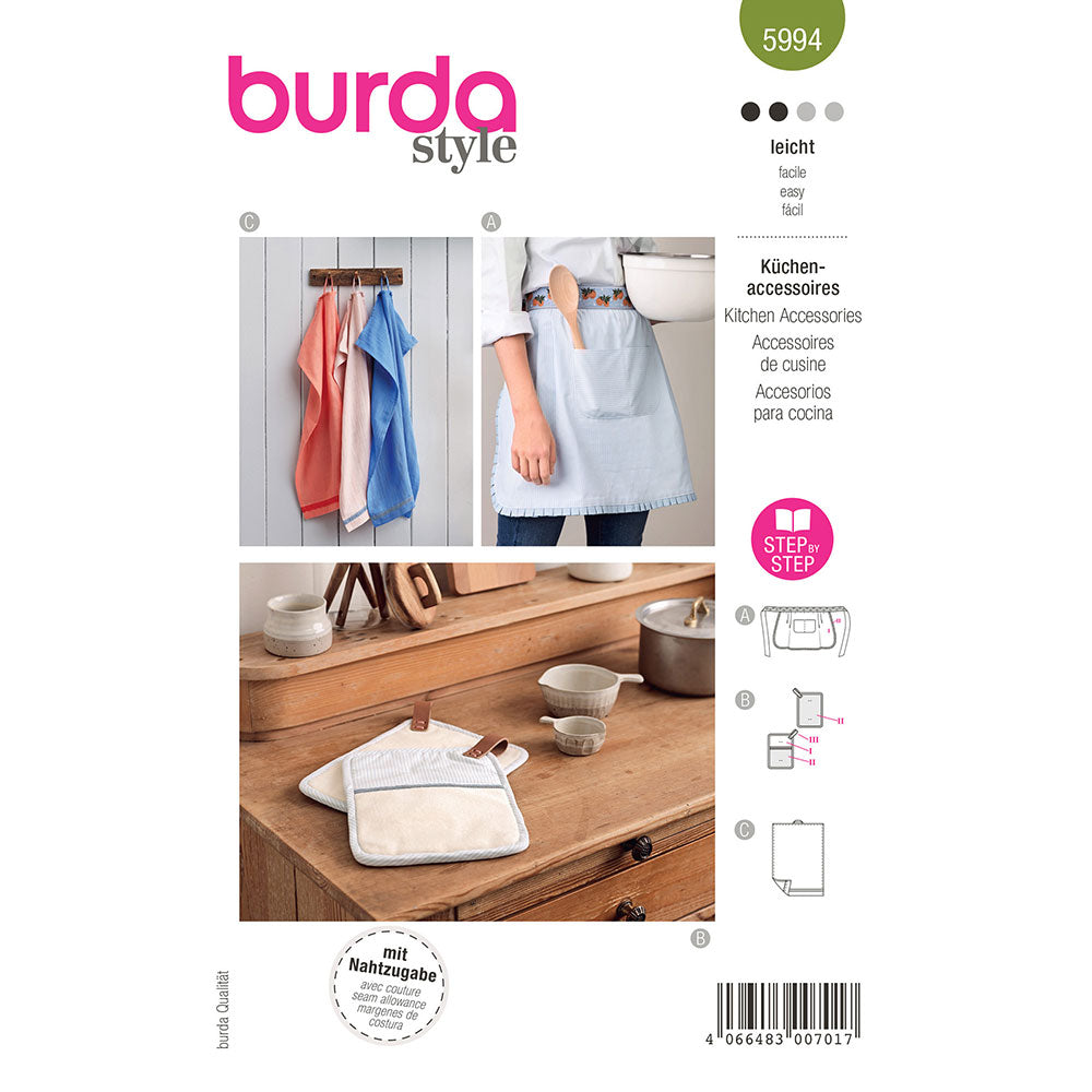 BURDA Sewing Pattern 5994 Kitchen Accessories, Apron