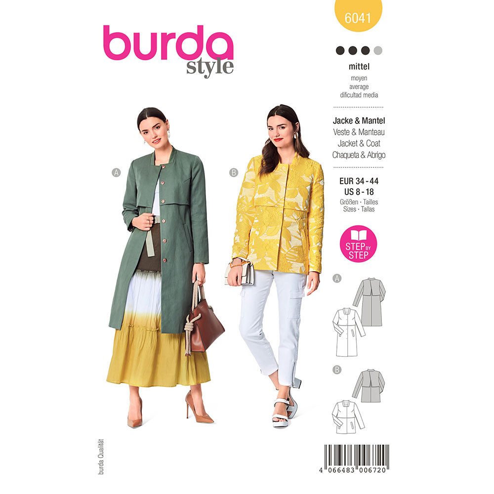 BURDA Coat / Jacket Sewing Pattern 6041