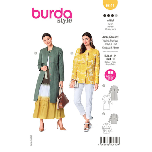 BURDA Coat / Jacket Sewing Pattern 6041