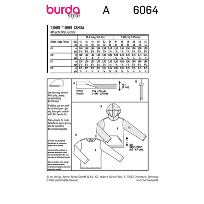 BURDA Classic Sweatshirt With Hood Or Neckband Sewing Pattern 6064