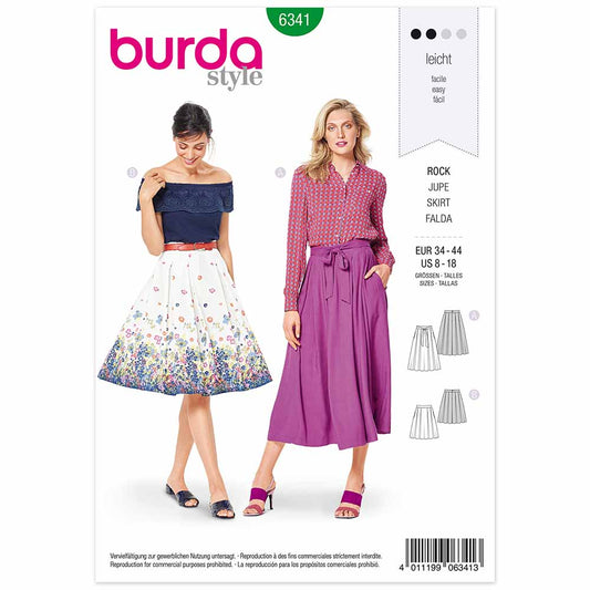 BURDA - 6341 Skirt with Inverted Pleats