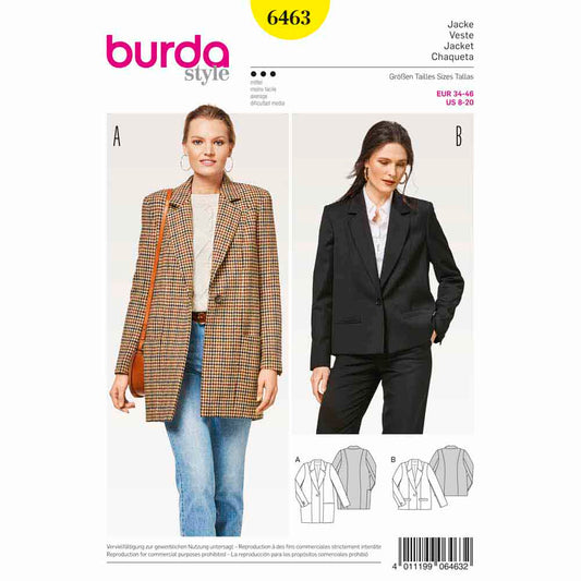 BURDA - 6463 Ladies Coat