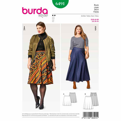 BURDA Sewing Pattern 6491 Bias-Cut Skirt