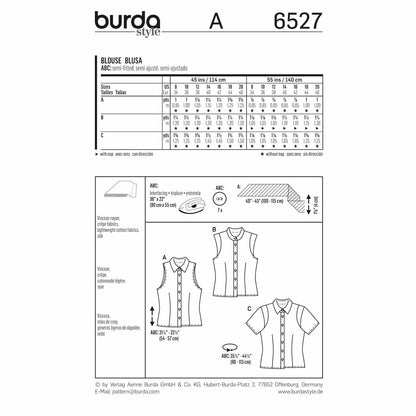 BURDA Sewing Pattern 6527 Summer Blouse